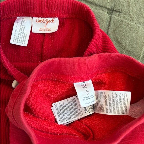Lot of 2 red 2T sweatpants, GUC - Picture 4 of 5